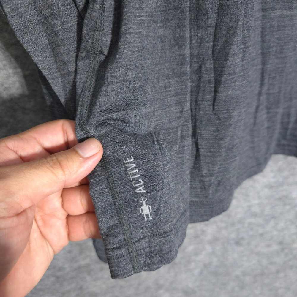 Smartwool Active Mens 2XL Gray Merino Wool Blend Long Sleeve Performance Shirt - Picture 3 of 11